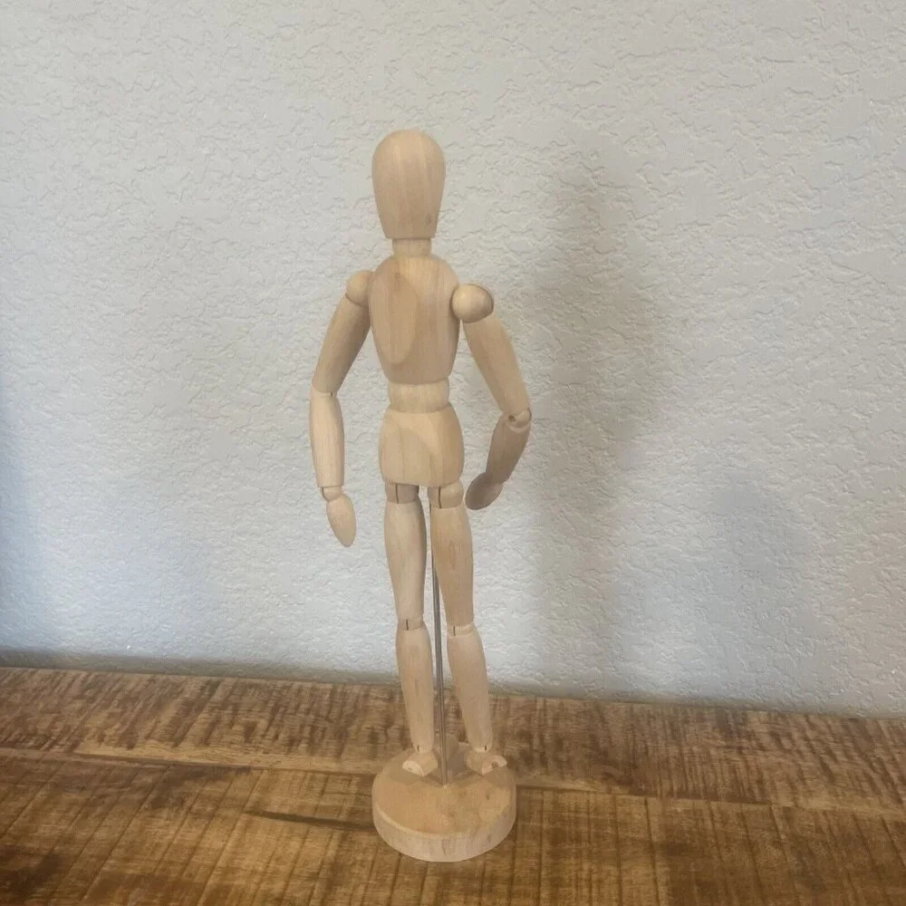 Wooden Artists Model Articulated Joints & magnet Mannequin 13 inch tall~IKEA